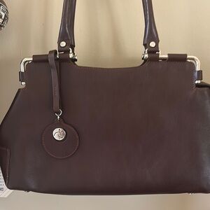 LA MARTHE Paris Elegant Brown Leather Handbag